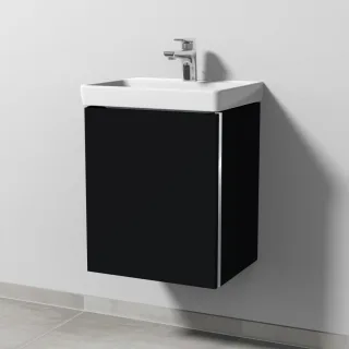 Sanipa 3way Waschtischunterbau zu Villeroy & Boch Avento Waschtisch mit 1 Tür, Schwarz-Matt BS61808