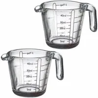 WESTMARK Messbecher 2 Stück 40 ml, 4 verschiedene Skalen, Mini-Messgläser, Borosilikatglas