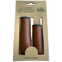 ABi Bikeparts Fahrradlenkergriff Fahrradgriffe ABi Paar 22 mm x 120 95 mm Kunstleder braun handgemacht
