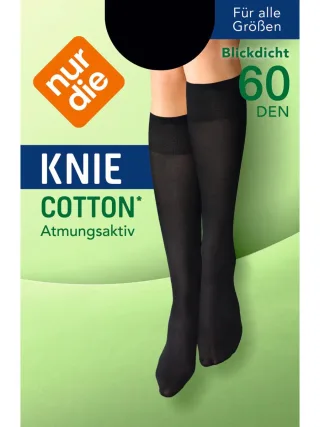 NUR DIE Damen Kniestrümpfe Cotton 60 DEN
