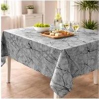 Melody Gartentischdecke Wachstuchtischdecke Wachstuch Tischdecke marmor grau abwischbar, fleckenabweisend, wasserabweisend, Glattes Gewebe