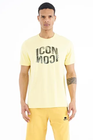 Bedrucktes Rundhalsausschnitt T-Shirt mit Patch