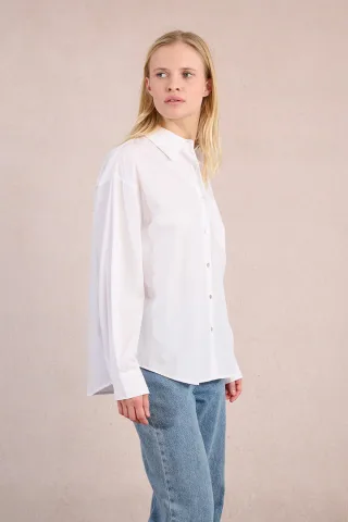 molly bracken - Gerades Hemd mit gesticktem Kleeblatt weiß - Gr. - XS