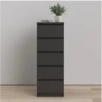 Home affaire Highboard Naia, Hochkommode, 5 Schubladen, Aufbewahrung, grifflose Front, Modern, skandinavisches Design, Schmal, in mehrere Farben