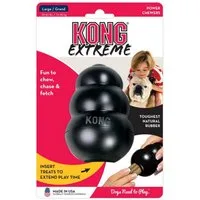 KONG Kauspielzeug KONG Extreme L, schwarz, Kauspielzeug aus Naturkautschuk für Hunde