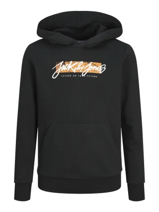 JACK&JONES - JJTILEY SWEAT HOOD JNR black - Gr. - 140