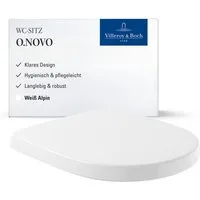 Villeroy & Boch WC-Sitz O.novo, Toilettendeckel aus bruchsicherem Duroplast, D-Form, Weiß Alpin