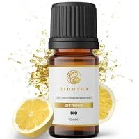 QIDOSHA Duftöl Zitrone - Ätherisches Öl - BIO Zitronen Öl, 100 Prozent naturrein aus Spanien - vegan