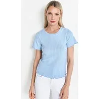 RICHROYAL Kurzarmshirt Mit gewelltem Saum an Rumpf und Ärmeln