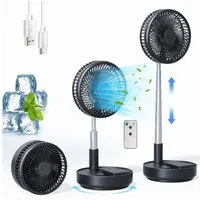 MOPUEA Standventilator Akku-Standventilator Faltbar Höhenverstellbar Fernbedienung Tragbar, Faltbar höhenverstellbar leise Akku Fernbedienung