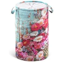 Sanilo Wäschekorb Spring, 60 Liter, faltbar, mit Sichtschutz und Griffen, kräftige Farben
