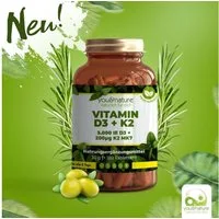 You&Nature Vitamin D3 5.000 I.E. + Vitamin K2 200 mcg – 180 Tabletten Tabletten, 180 er 180 St., 30 g, Laktosefrei Glutenfrei Sojafrei Ohne Nüsse