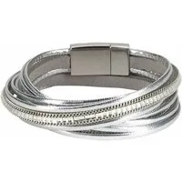Firetti Wickelarmband im Metallic Look, mit Glasstein
