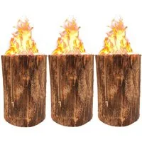 BURI Feuerstelle 3X Schwedenfeuer 25cm Höhe Schwedenfackel groß Baumfackel Feuerfackel