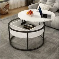 Vicco Couchtisch Marlo, Marmor Weiß, 77 x 77 cm (1-St)