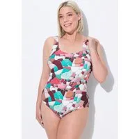 Ulla Popken Badeanzug Badeanzug Mosaik ohne Softcups Rundhals