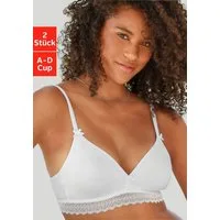 petite fleur by Lascana Bralette-BH (Packung, 2 Stück) ohne Bügel, mit Spitzenband, aus weicher Baumwolle, bequemer BH