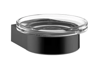 emco flow Seifenhalter Glasteil Kristallglas klar, schwarz, 273013300 273013300