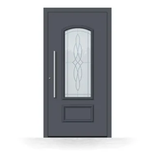 Landhaus Haustür Aluminium, Anthrazit RAL 7016, 95x195 cm, Seitenteile und Oberlicht möglich, Schüco-Profil, Modell Nürnberg