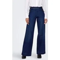 ONLY High-waist-Jeans ONLMADISON HW BUTTON WIDE DNM GEN533NOOS sanft gewaschener dunkler Denim-Look