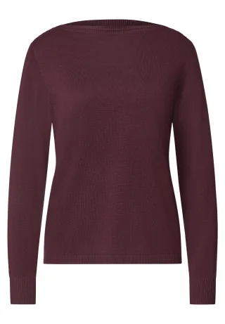 Street One - Basic Pullover mit U-Boot-Ausschnitt rustic rouge - Gr. - 40