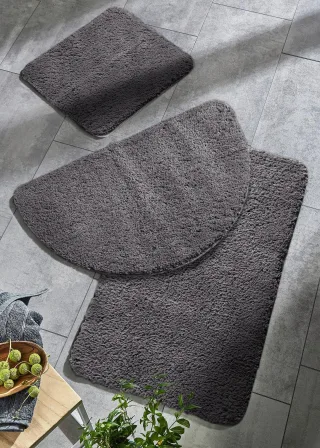 bonprix Getuftete Uni-Badematte mit hohem Flor, grau, Gr.80x150 cm, Badematte aus recyceltem Polyester