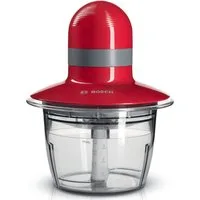 BOSCH Zerkleinerer MMR08R2, 800ml Behälter, Schlagscheibe, Edelstahl-Messer, rot, 400 W, Behälter mikrowellengeeignet, Einhand-Bedienung