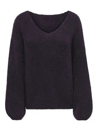 JDY - JDYDINEA L/S REVERSIBLE PULLOV. KNT NOOS Plum Perfect - Gr. - S