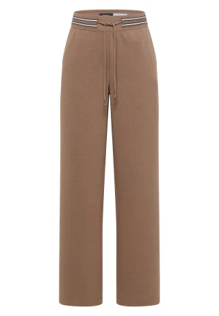 CECIL - High Waist Straight Leg Hose mit Dessin creamy mocha melange - Gr. - 30