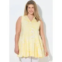 Ulla Popken T-Shirt Top Muscheln Godetfalten Tunika-Ausschnitt