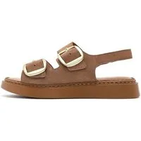 Derimod Sandalen aus Veloursleder Sandale Echtes Wildleder, Lederfutter, Fersenriemen, Dekorative Schnallen