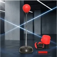 Feel2Home Boxsack Standboxsack inkl. Boxhandschuhe Boxbirne Punching Ball Ständer (Set, 1-tlg., mit Boxhandschuhe und Luftpumpe), höhenverstellbar