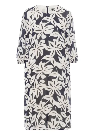 FRANK WALDER - Kleid ELEMENTS in leichter A-Linie ink/ecru - Gr. - 38
