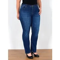 ESRA Straight-Jeans FG5 High Waist Damen Jeans Straight Leg Stretch Hose Übergröße Große Größe