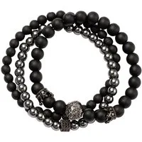 Firetti Armband Set Schmuck Geschenk Armschmuck Armkette Edelstein Perlen, Onesize (Set, 3-tlg), Made in Germany - mit Glasstein, Hämatit