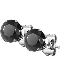 Taffstyle Paar Ohrstecker Runde Ohrstecker Edelstahl Ohrringe Silber Kristall Schwarz 3mm (Damen Herren zum Geburtstag Weihnachten Valentinstag Muttertag), Ohrringe Stecker Ohrstecker Schmuck Geschenke für Frauen Freundin