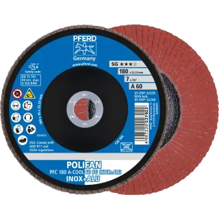 PFERD TOOLS POLIFAN Fächerscheibe PFC konisch SG INOX+ALU Edelstahl/Alu - 67756185