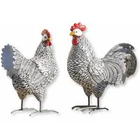 Mirabeau Tierfigur Deko-Huhn 2er Set Mannis schwarz/weiß