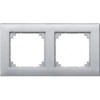 Rahmen zweifach für waagerechte und senkrechte Montage, Thermoplast, matt aluminium, Retail