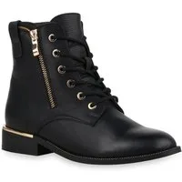 VAN HILL 835606 Schnürstiefelette Damen Stiefeletten Schnürstiefeletten Schnürer Zipper