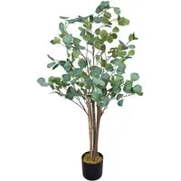 Kunstbaum Eukalyptusbaum Eukalyptus Kunstbaum Künstliche Pflanze Echtholz 120 cm Eukalyptus, Decovego, Höhe 120 cm