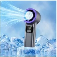 MOPUEA Handventilator Turbo Handventilator Mit Halbleiter Kühlung 100 Windstufen Faltbar, Tischventilator Akku Mini Ventilator Tragbar Für Reisen Büro Outdoor