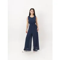 Elara Jumpsuit — Damen Overall mit weitem Bein, Taillenbund und Chiffon-Look