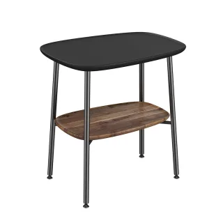 VitrA Plural Beistelltisch 57 x 59 cm Eiche Dunkel Echtholz Schwarz Matt,64066 64066