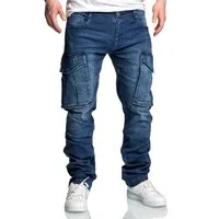 Amaci&Sons Cargojeans LINNDALE Sweathose im Denim Look Herren Sweathose in Stretch Denim Jeans