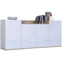 OTTO home Sideboard BOLSENA, Kommode, Schrank,Lowboard mit 6 Fächer und offenes Ablagefach (1 St), Breite 160 cm,stehend/hängend,Fronten Hochglanz lackiert,Made in Italy