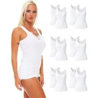 Cocain underwear Unterhemd 2, 6, 10 Stück Damen weiss kochfest trocknergeeignet 100 % Baumwolle (Packung, 10-St) ohne störende Seitennähte