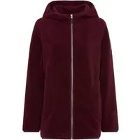 Polarino Fleecejacke mit Kapuze, wärmendes Polyester-Fleece, atmungsaktiv, unifarben