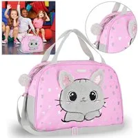 Sarcia.eu Handtasche Mädchen Sporttasche Katze, rosa PE Tasche, Reisen, 39x27x16 cm