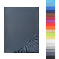 NatureMark Spannbettlaken Boxspringbett Mikrofaser Spannbetttuch 200x220cm, Polyester, Gummizug: rundum, grau